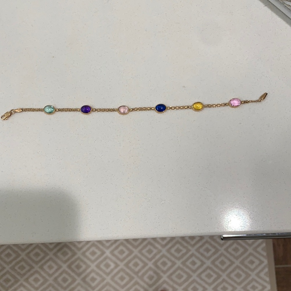 100% real gold birthstone bracelet